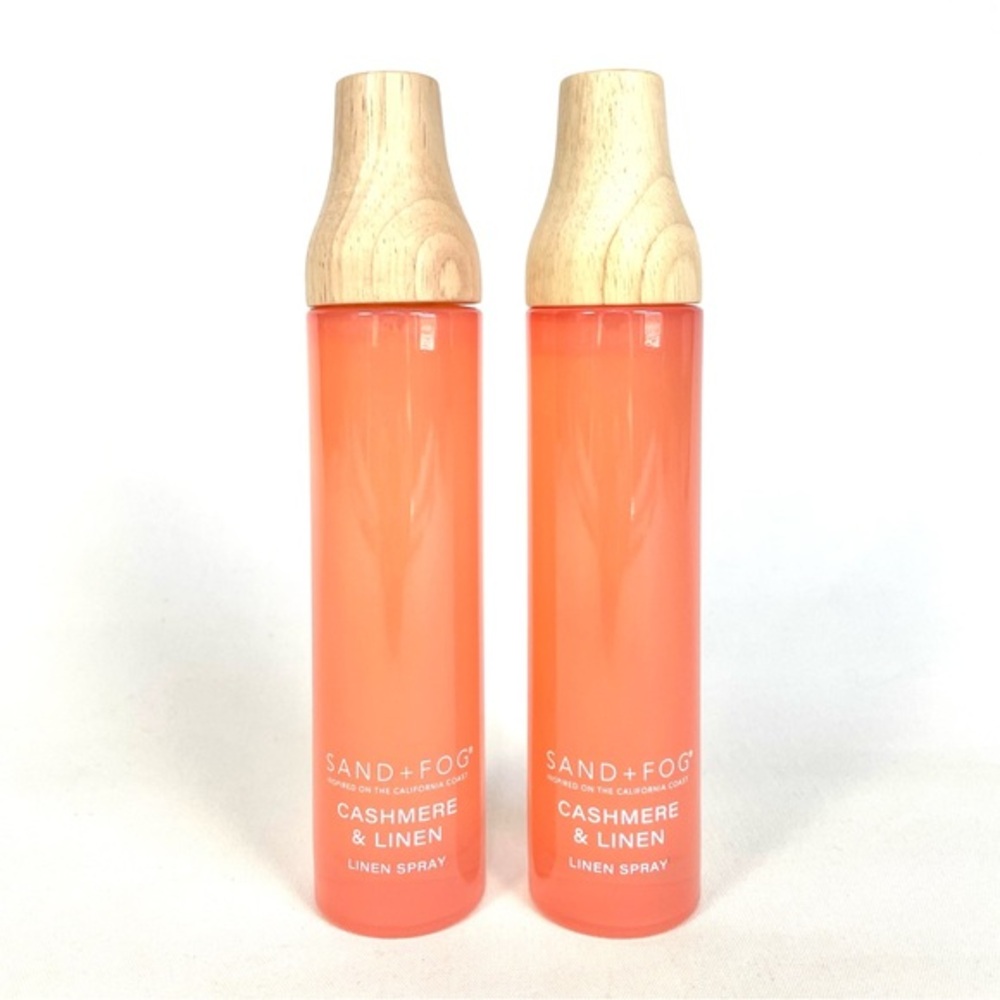 Sand + Fog Cashmere & Linen Room Spray 3.4oz Glass Bottle Set 2 Pack New